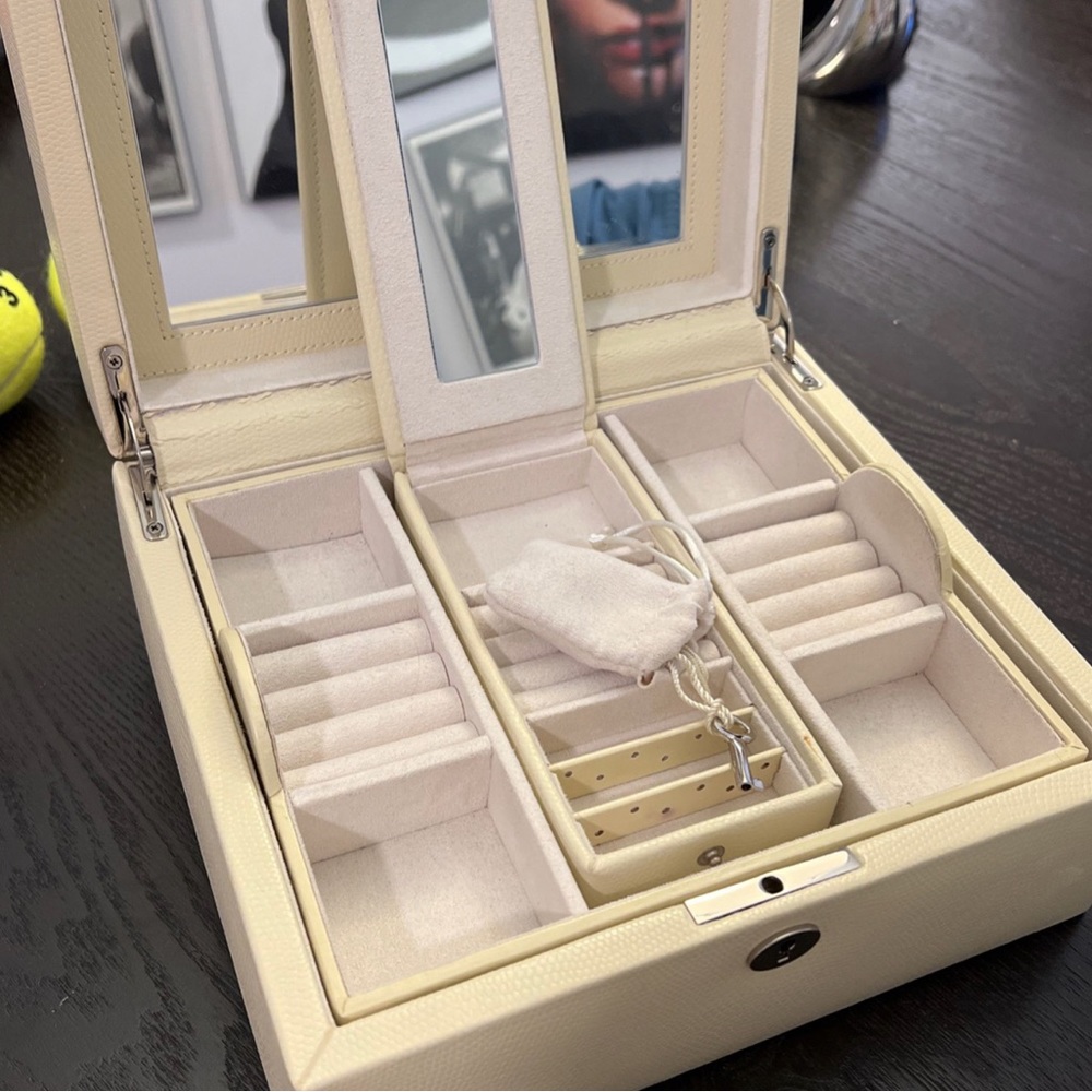 Pottery Barn Jewelry Box + travel case + key